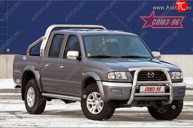 14 174 р. Защита порогов Souz-96 (d76) Ford Ranger (2006-2009)  с доставкой в г. Екатеринбург