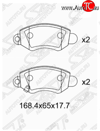 1 299 р. Комплект передних тормозных колодок SAT  Ford Transit (2000-2006) цельнометаллический фургон дорестайлинг  с доставкой в г. Екатеринбург