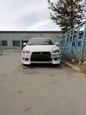 3 099 р. Клыки Evo на передний бампер автомобиля Mitsubishi Lancer 10 хэтчбэк дорестайлинг (2007-2010) (Неокрашенные)  с доставкой в г. Екатеринбург. Увеличить фотографию 7