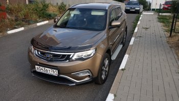 2 159 р. Дефлектор капота CA-Plastiс  Geely Atlas  NL3 (2016-2022) (Серия Art черная)  с доставкой в г. Екатеринбург. Увеличить фотографию 4