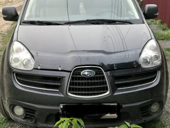 2 159 р. Дефлектор капота CA-Plastiс  Subaru Tribeca (2005-2007) (Шелкография черная)  с доставкой в г. Екатеринбург. Увеличить фотографию 3