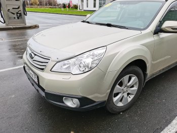 2 079 р. Дефлектор капота CA-Plastiс  Subaru Outback ( BR/B14,  BR,) (2009-2015) дорестайлинг универсал, B14)  рестайлинг универсал (Шелкография серебро)  с доставкой в г. Екатеринбург. Увеличить фотографию 3