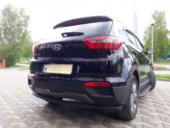 7 199 р. Защита заднего бампера из трубы d57 Slitkoff (радиусная) Hyundai Creta GS дорестайлинг (2015-2019) (Цвет: серебристый)  с доставкой в г. Екатеринбург. Увеличить фотографию 2