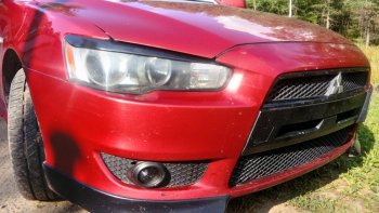 579 р. Реснички на фары Style Mitsubishi Lancer 10 хэтчбэк дорестайлинг (2007-2010) (Неокрашенные)  с доставкой в г. Екатеринбург. Увеличить фотографию 5