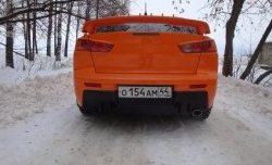 5 399 р. Накладка Evo на задний бампер Mitsubishi Lancer 10 седан рестайлинг (2011-2017) (Неокрашенная)  с доставкой в г. Екатеринбург. Увеличить фотографию 4