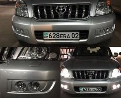 11 799 р. Комплект масок для ПТФ Sport Toyota Land Cruiser Prado J120 (2002-2009) (Неокрашенные)  с доставкой в г. Екатеринбург. Увеличить фотографию 6