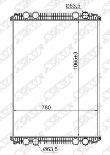 Радиатор двигателя SAT (пластинчатый, МКПП) Freightliner Century (1995-2010)
