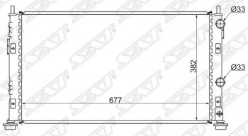Радиатор двигателя SAT (пластинчатый, 2.0 / 2.4 / 2.7, МКПП/АКПП) Dodge Stratus (2004-2006)