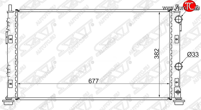 7 449 р. Радиатор двигателя SAT (пластинчатый, 2.0 / 2.4 / 2.7, МКПП/АКПП) Dodge Stratus (2004-2006)  с доставкой в г. Екатеринбург