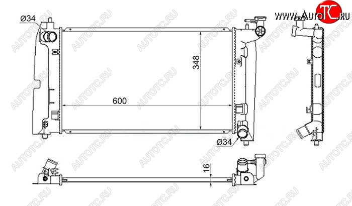 5 649 р. Радиатор двигателя SAT (пластинчатый, МКПП, 1.6 / 1.8) Toyota Allex E12# рестайлинг (2002-2004)  с доставкой в г. Екатеринбург