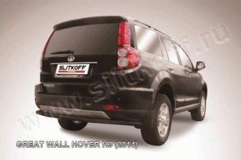 8 999 р. Защита заднего бампера Slitkoff (труба d57, длинная)  Great Wall Hover H3 (2014-2016)  рестайлинг (Цвет: серебристый)  с доставкой в г. Екатеринбург. Увеличить фотографию 1