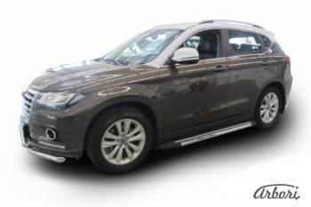 12 509 р. Порожки для ног Arbori Luxe Black Haval H2 (2014-2021)  с доставкой в г. Екатеринбург. Увеличить фотографию 1