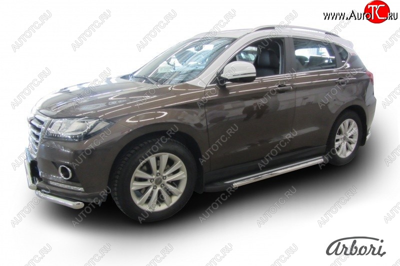 12 509 р. Порожки для ног Arbori Luxe Black Haval H2 (2014-2021)  с доставкой в г. Екатеринбург