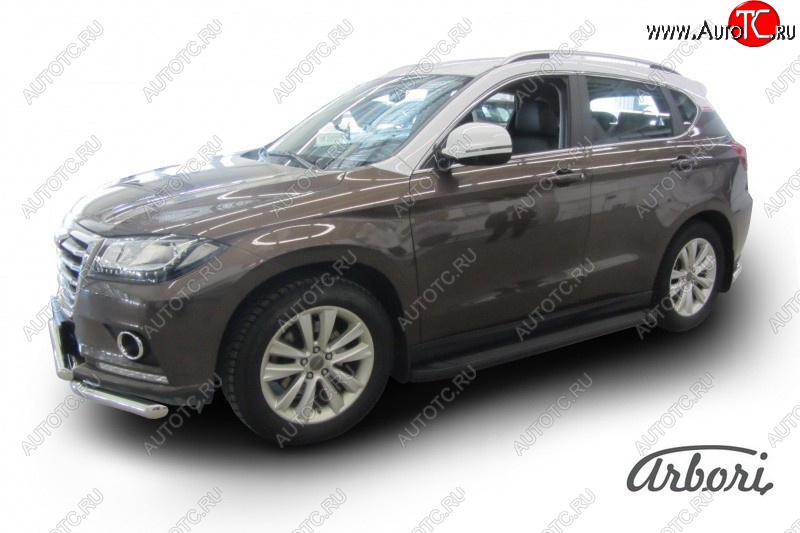 11 609 р. Порожки для ног Arbori Optima Black Haval H2 (2014-2021)  с доставкой в г. Екатеринбург