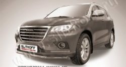 12 849 р. Одинарная защита переднего бампера диаметром 57 мм Slitkoff  Haval H2 (2014-2021) (Нержавеющая сталь)  с доставкой в г. Екатеринбург. Увеличить фотографию 1