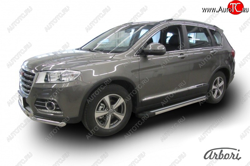 12 509 р. Порожки для ног Arbori Luxe Black Haval H6 (2016-2023)  с доставкой в г. Екатеринбург