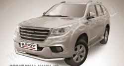 15 999 р. Одинарная защита переднего бампера диаметром 76 мм Slitkoff Haval H9 дорестайлинг (2015-2017) (Нержавейка, Полированная)  с доставкой в г. Екатеринбург. Увеличить фотографию 1