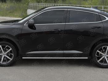 23 749 р. Защита порогов (Ø75x42 мм, с проступью) Russtal Haval F7x  дорестайлинг (2019-2022) (полированная нержавейка)  с доставкой в г. Екатеринбург. Увеличить фотографию 2