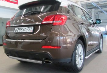 6 749 р. Защита заднего бампера Slitkoff (Ø 57, короткая) Haval H2 (2014-2021) (Сталь с полимерным покрытием. Цвет: серебристый)  с доставкой в г. Екатеринбург. Увеличить фотографию 1