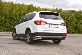 25 999 р. Защита порогов из трубы Ø63 Petroil Tuning Haval H6 (2016-2023) (Нержавеющая полированная сталь)  с доставкой в г. Екатеринбург. Увеличить фотографию 2