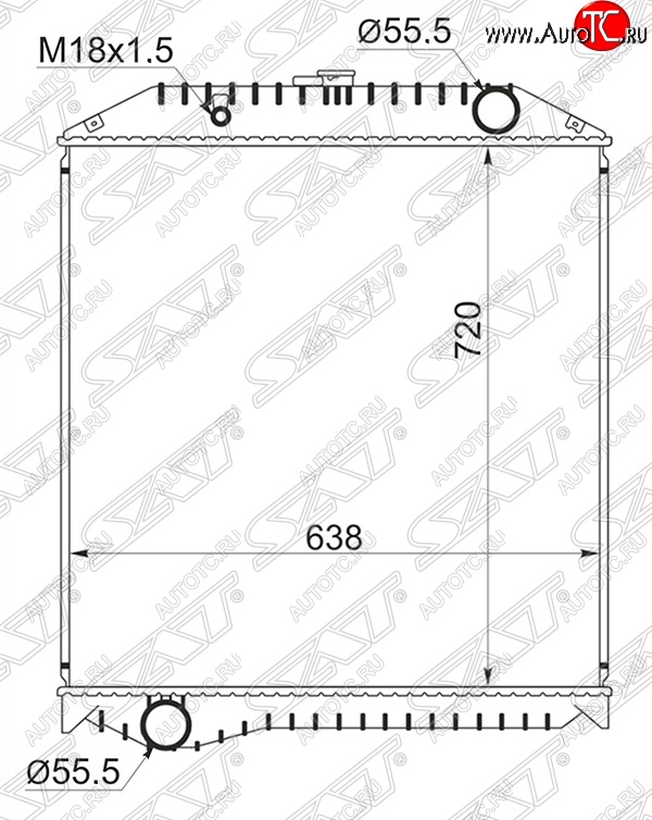 13 999 р. Радиатор двигателя SAT (пластинчатый, МКПП)  Hino 500 - Ranger  5  с доставкой в г. Екатеринбург