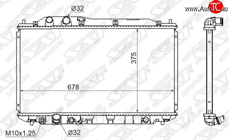 6 449 р. Радиатор двигателя SAT (пластинчатый, МКПП/АКПП, quick fit) Honda Civic FD седан дорестайлинг (2005-2008)  с доставкой в г. Екатеринбург