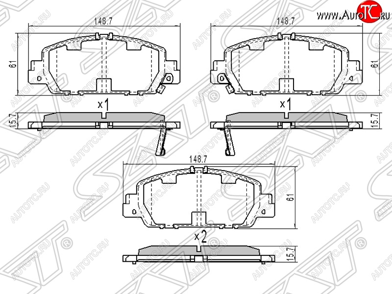 1 679 р. Колодки тормозные SAT (передние) Honda Accord CU седан дорестайлинг (2008-2011)  с доставкой в г. Екатеринбург