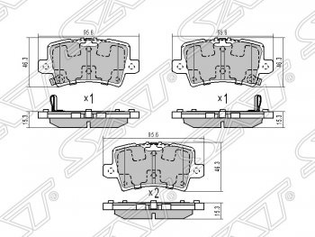 Колодки тормозные задние SAT Honda (Хонда) Civic (Цивик)  FK,FN (2005-2011) FK,FN хэтчбэк 5 дв. дорестайлинг, хэтчбэк 5 дв. рестайлинг