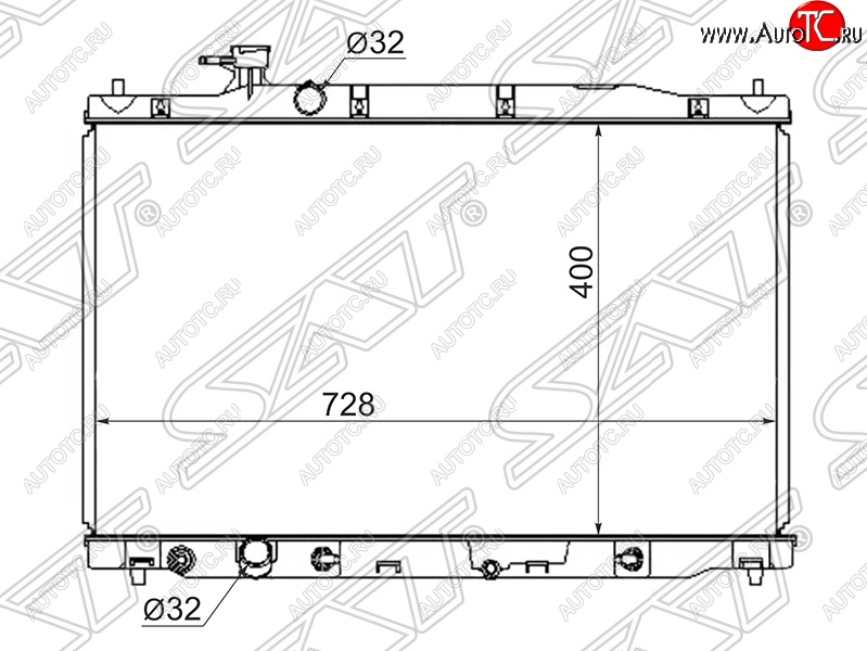 7 549 р. Радиатор двигателя SAT (пластинчатый, МКПП/АКПП)  Honda CR-V  RE1,RE2,RE3,RE4,RE5,RE7 (2007-2012) дорестайлинг, рестайлинг  с доставкой в г. Екатеринбург