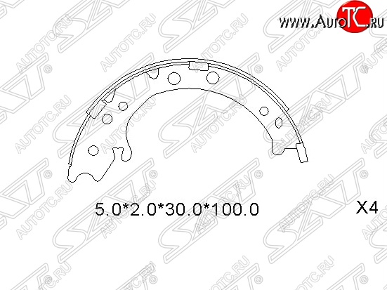 1 779 р. Колодки ручного тормоза SAT Honda CR-V RE1,RE2,RE3,RE4,RE5,RE7 рестайлинг (2009-2012)  с доставкой в г. Екатеринбург