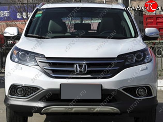 9 749 р. Накладка на передний бампер CT Honda CR-V RM1,RM3,RM4 дорестайлинг (2012-2015) (Неокрашенная)  с доставкой в г. Екатеринбург