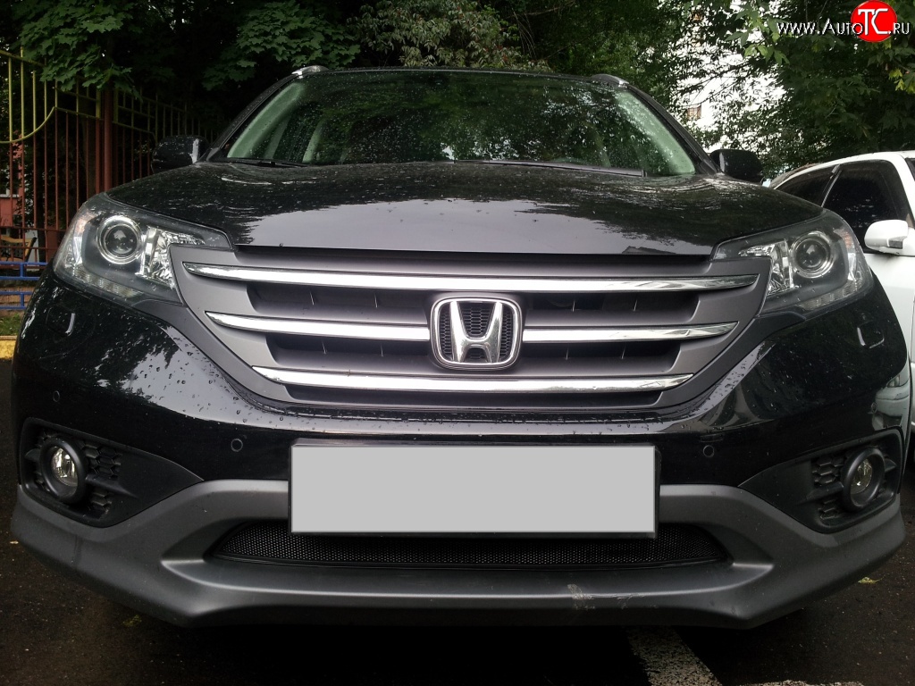 1 469 р. Сетка на бампер (2.0) Russtal (черная)  Honda CR-V  RM1,RM3,RM4 (2012-2015) дорестайлинг  с доставкой в г. Екатеринбург