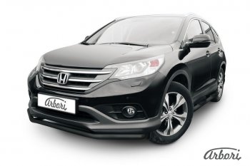 Защита переднего бампера Arbori (черная, 1 труба d57 mm). Honda CR-V RM1,RM3,RM4 дорестайлинг (2012-2015)