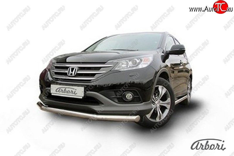 13 589 р. Защита переднего бампера Arbori (нержавейка, 1 труба d76 mm) Honda CR-V RM1,RM3,RM4 дорестайлинг (2012-2015)  с доставкой в г. Екатеринбург