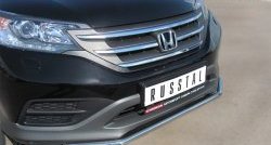 13 999 р. Защита переднего бампера (2 трубыØ42 мм, нержавейка) Russtal Honda CR-V RM1,RM3,RM4 дорестайлинг (2012-2015)  с доставкой в г. Екатеринбург. Увеличить фотографию 1