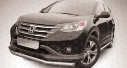 15 299 р. Одинарная защита переднего бампера диаметром 76 мм Slitkoff  Honda CR-V  RM1,RM3,RM4 (2012-2015) дорестайлинг (Нержавейка, Полированная)  с доставкой в г. Екатеринбург. Увеличить фотографию 1