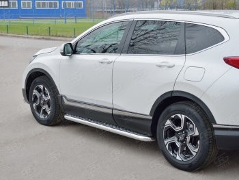 35 999 р. Широкая защита порогов из трубы d63 мм SLITKOFF v1 Honda CR-V RW,RT дорестайлинг (2016-2020)  с доставкой в г. Екатеринбург. Увеличить фотографию 3