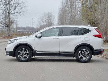 20 849 р. Защита порогов из круглой трубы диаметром 63 мм SLITKOFF v2 Honda CR-V RW,RT дорестайлинг (2016-2020)  с доставкой в г. Екатеринбург. Увеличить фотографию 2