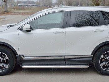 26 749 р. Широкая защита порогов из трубы диаметром 63 мм SLITKOFF v2 Honda CR-V RW,RT дорестайлинг (2016-2020)  с доставкой в г. Екатеринбург. Увеличить фотографию 3