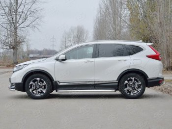 48 999 р. Широкая защита порогов из трубы диаметром 63 мм SLITKOFF v3 Honda CR-V RW,RT дорестайлинг (2016-2020)  с доставкой в г. Екатеринбург. Увеличить фотографию 2