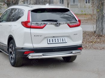 13 999 р. Защита заднего бампера (Ø63 и 42, дуги, нержавейка) Russtal Honda CR-V RW,RT дорестайлинг (2016-2020)  с доставкой в г. Екатеринбург. Увеличить фотографию 2