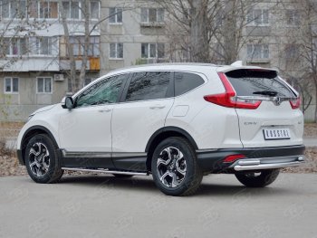 13 999 р. Защита заднего бампера (Ø63 и 42, дуги, нержавейка) Russtal Honda CR-V RW,RT дорестайлинг (2016-2020)  с доставкой в г. Екатеринбург. Увеличить фотографию 3