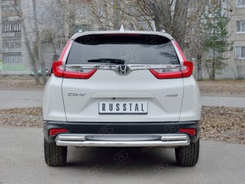 13 999 р. Защита заднего бампера (Ø63 и 42, дуги, нержавейка) Russtal Honda CR-V RW,RT дорестайлинг (2016-2020)  с доставкой в г. Екатеринбург. Увеличить фотографию 1