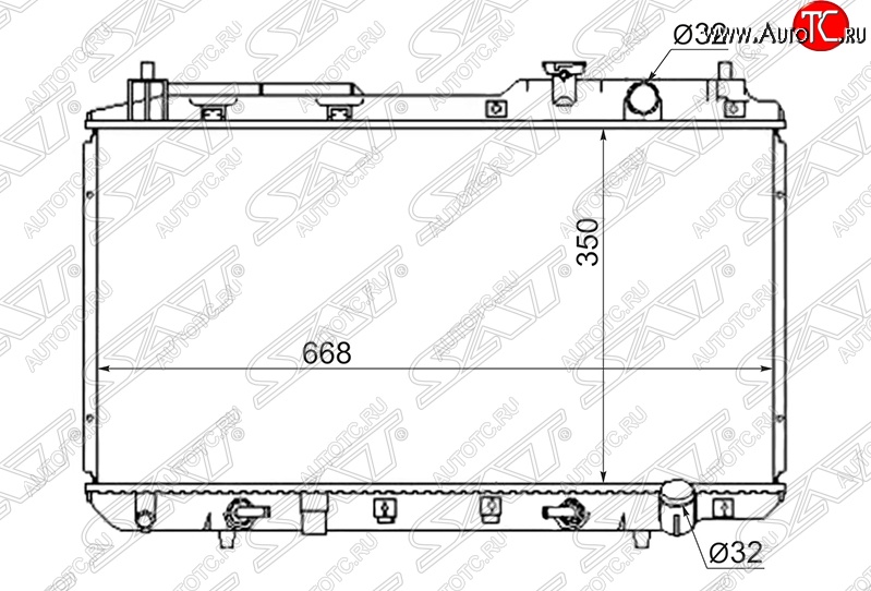 5 549 р. Радиатор двигателя SAT (пластинчатый, МКПП/АКПП, пробка радиатора R103B)  Honda CR-V  RD1,RD2,RD3 - partner  с доставкой в г. Екатеринбург