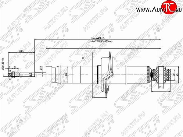 2 299 р. Амортизатор задний SAT (LH=RH)  Honda CR-V ( RD4,RD5,RD6,RD7,RD9 ,  RE1,RE2,RE3,RE4,RE5,RE7) (2001-2012) дорестайлинг, рестайлинг, дорестайлинг, рестайлинг  с доставкой в г. Екатеринбург