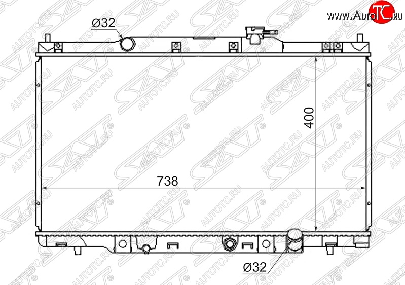 6 999 р. Радиатор двигателя SAT (пластинчатый, МКПП/АКПП)  Honda CR-V  RD4,RD5,RD6,RD7,RD9  - Element  1  с доставкой в г. Екатеринбург