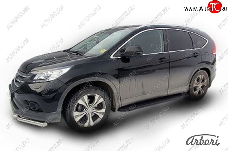 11 609 р. Порожки для ног Arbori Optima Black  Honda CR-V  RM1,RM3,RM4 (2012-2018) дорестайлинг, рестайлинг  с доставкой в г. Екатеринбург