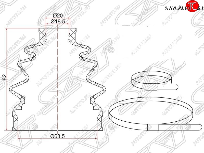 399 р. Пыльник ШРУСа (наружный) SAT  Honda Fit  1 (2001-2007), Mazda 323/Familia  седан (1998-2004)  с доставкой в г. Екатеринбург