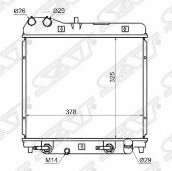 Радиатор двигателя SAT (пластинчатый, 1.3/1.5, МКПП/АКПП) Honda Jazz (2001-2008)