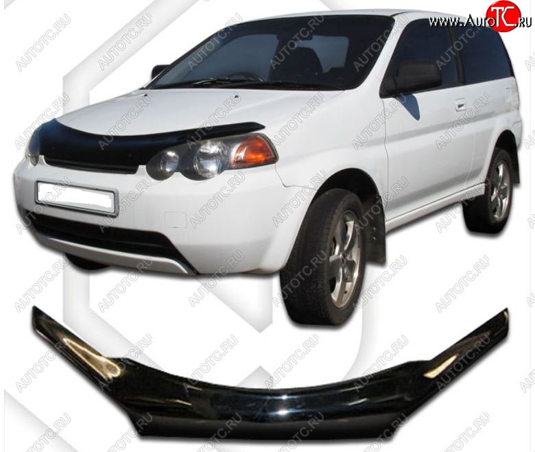 1 999 р. Дефлектор капота CA-Plastic  Honda HR-V ( GH1,GH2,  GH3, GH4,  GH1, GH2) (1998-2005) дорестайлинг 3 дв., дорестайлинг 5 дв., рестайлинг 3 дв., рестайлинг 5 дв. (Classic черный, Без надписи)  с доставкой в г. Екатеринбург